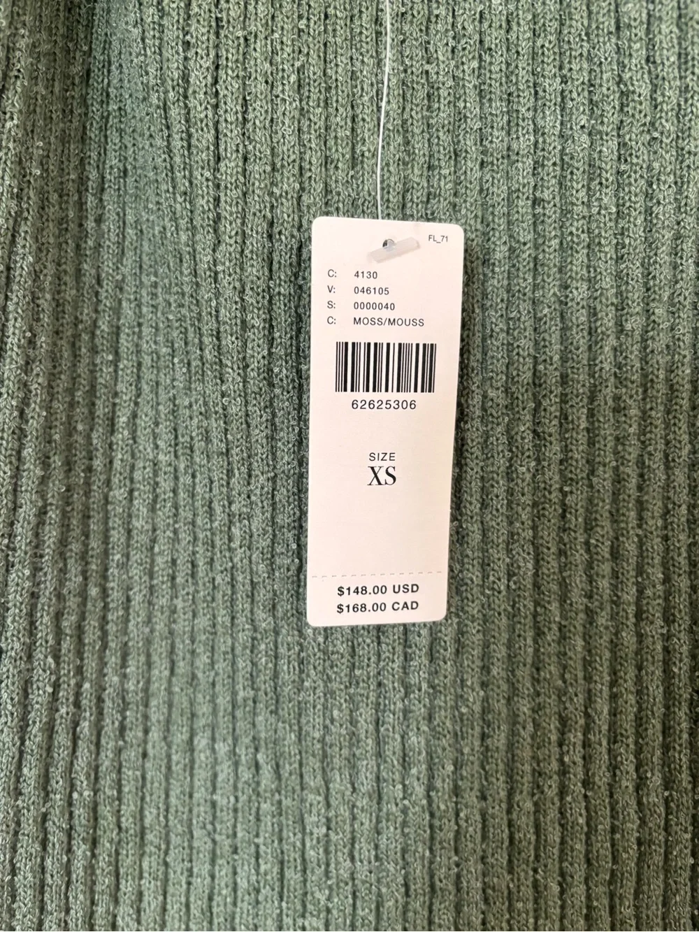 NWT Anthropologie Olive Green Ribbed Tank Midi Dress - Picture 6 of 7